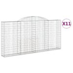 Obokane gabion košare 11 kosi 300x30x140/160cm pocinkano železo - Image 2