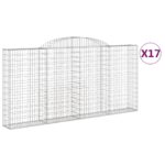 Obokane gabion košare 17 kosi 300x30x140/160cm pocinkano železo - Image 2