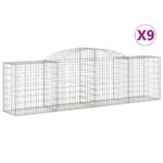Obokane gabion košare 9 kosa 300x50x80/100 cm pocinkano železo - Image 2