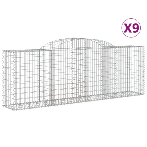 Obokana gabionska košara 9kos 300x50x100/120cm pocinkano železo - Image 2