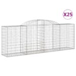 Obokana gabionska košara 25 kos 300x50x100/120cm cinkano železo - Image 2
