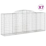 Obokane gabion košare 7 kosa 300x50x120/140 cm pocinkano železo - Image 2