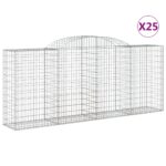 Obokane gabion košare 25 kosa 300x50x120/140cm pocinkano železo - Image 2