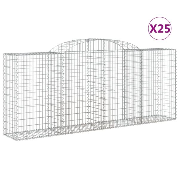 Obokane gabion košare 25 kosa 300x50x120/140cm pocinkano železo - Image 2