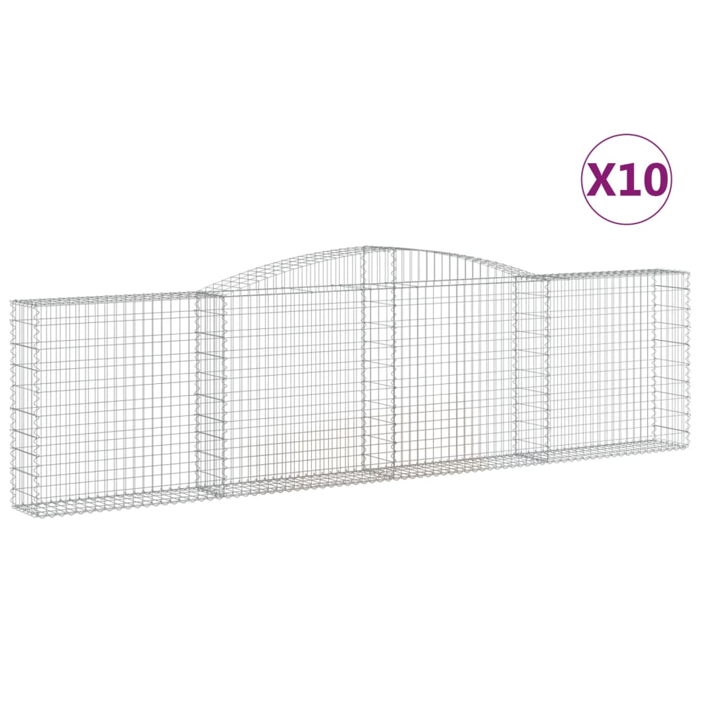 Obokane gabion košare 10kosi 400x30x100/120 cm pocinkano železo