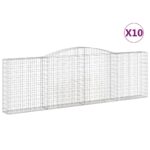 Obokane gabion košare 10kosov 400x30x120/140cm pocinkano železo - Image 2