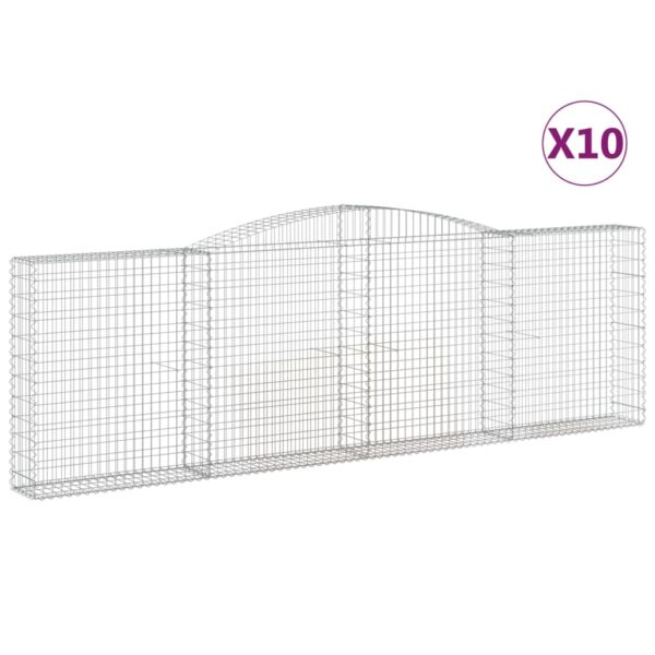 Obokane gabion košare 10kosov 400x30x120/140cm pocinkano železo - Image 2