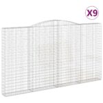 Obokane gabion košare 9 kosov 400x30x220/240cm pocinkano železo - Image 2