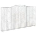 Obokane gabion košare 15kosov 400x50x220/240cm pocinkano železo - Image 3