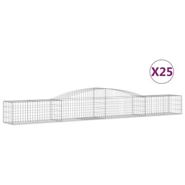 Obokane gabion košare 25 kosa 400x50x40/60 cm pocinkano železo - Image 2