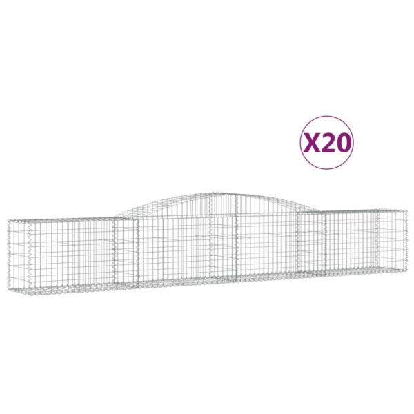 Obokane gabion košare 20 kosa 400x50x60/80 cm pocinkano železo - Image 2
