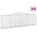 Obokane gabion košare 6 kosov 400x50x120/140cm pocinkano železo - Image 2