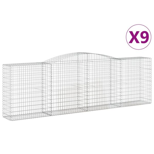 Obokane gabion košare 9 kosov 400x50x120/140cm pocinkano železo - Image 2