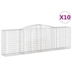 Obokane gabion košare 10 kosov 400x50x120/140cm cinkano železo - Image 2