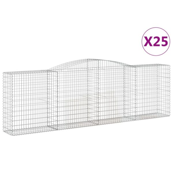 Obokane gabion košare 25kosov 400x50x120/140cm pocinkano železo - Image 2