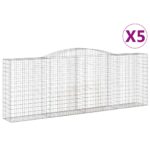 Obokane gabion košare 5 kosov 400x50x140/160cm pocinkano železo - Image 2