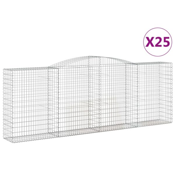 Obokane gabion košare 25 kos 400x50x140/160 cm pocinkano železo - Image 2
