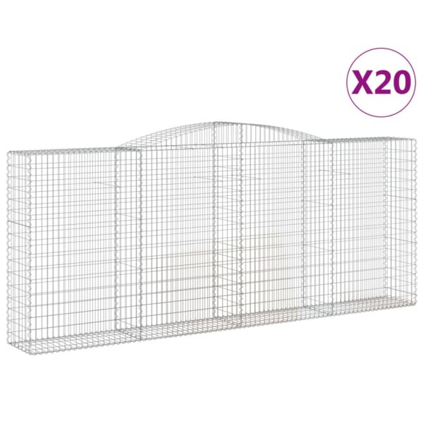 Obokane gabion košare 20 kos 400x50x160/180cm pocinkano železo - Image 2