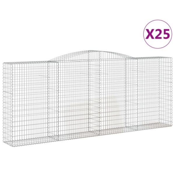 Obokane gabion košare 25kosov 400x50x160/180cm pocinkano železo - Image 2