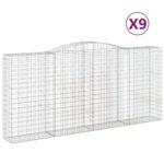 Obokane gabion košare 9 kosov 400x50x180/200cm pocinkano železo - Image 2