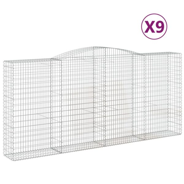 Obokane gabion košare 9 kosov 400x50x180/200cm pocinkano železo - Image 2