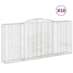 Obokane gabion košare 10 kos 400x50x180/200 cm pocinkano železo - Image 2