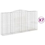 Obokane gabion košare 7 kosa 400x50x200/220 cm pocinkano železo - Image 2