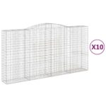 Obokane gabion košare 10 kosa 400x50x200/220cm pocinkano železo - Image 2