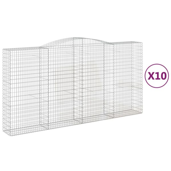 Obokane gabion košare 10 kosa 400x50x200/220cm pocinkano železo - Image 2