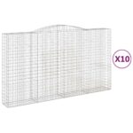 Obokane gabion košare 10 kosa 400x50x220/240cm pocinkano železo - Image 2