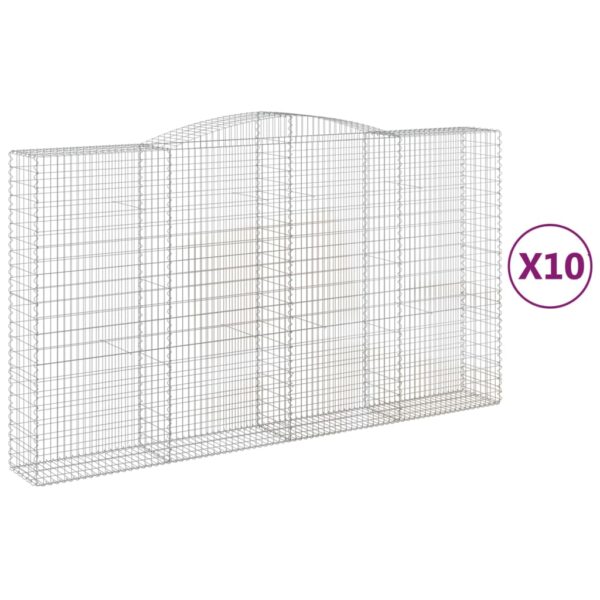 Obokane gabion košare 10 kosa 400x50x220/240cm pocinkano železo - Image 2