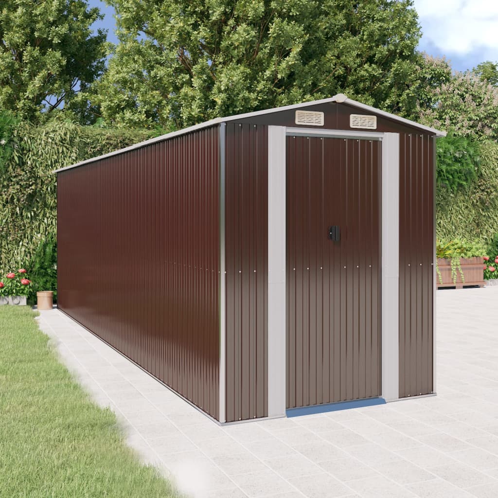 Vrtna lopa temno rjava 192x606x223 cm pocinkano jeklo