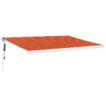 Zložljiva tenda oranžna in rjava 4,5x3 m blago in aluminij - Image 2