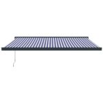 Zložljiva tenda modra in bela 4x3 m blago in aluminij - Image 3
