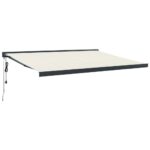 Zložljiva tenda krem 4x3 m blago in aluminij - Image 2