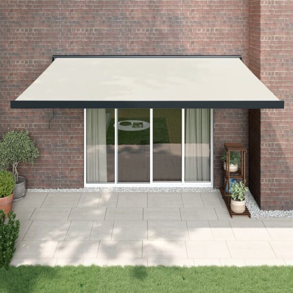 Zložljiva tenda krem 4x3 m blago in aluminij