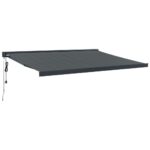 Zložljiva tenda antracitna 4x3 m blago in aluminij - Image 2