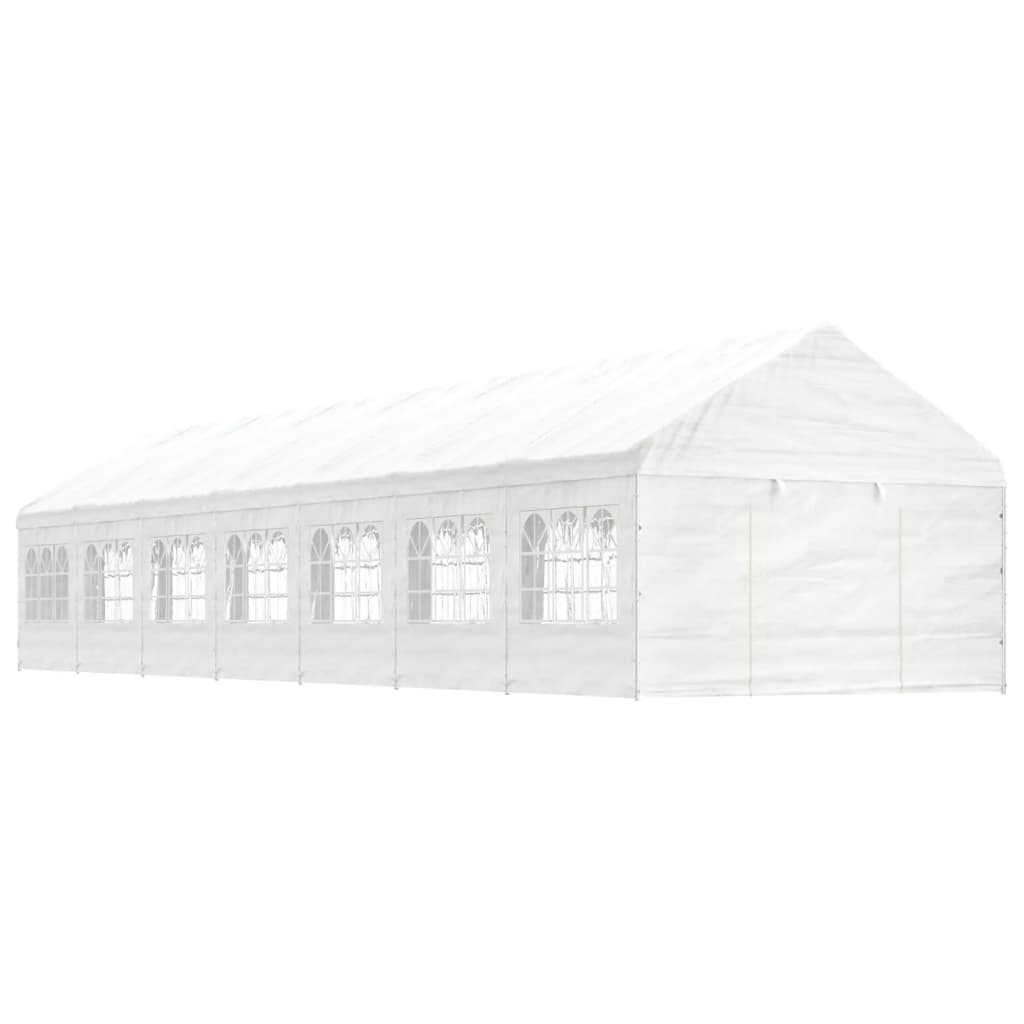Paviljon s streho bel 15,61×4,08×3,22 m polietilen