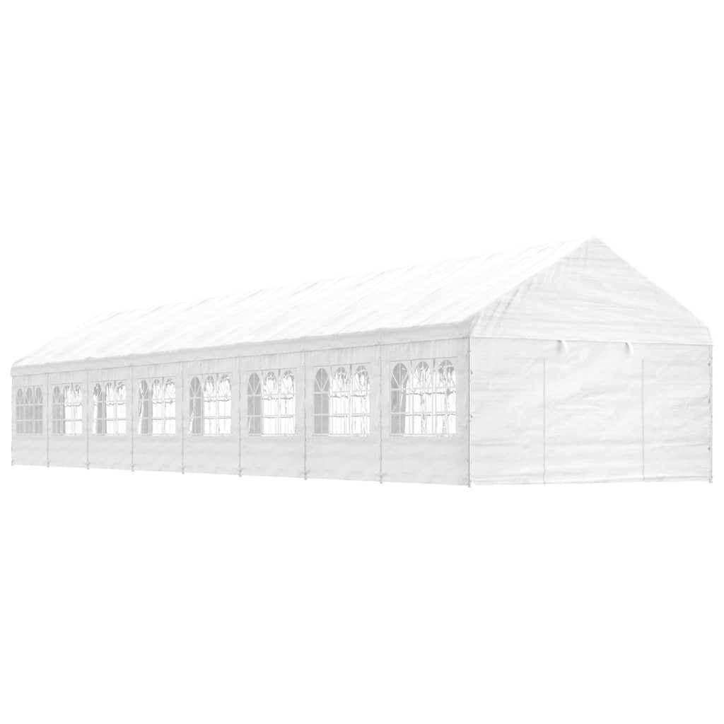 Paviljon s streho bel 17,84×4,08×3,22 m polietilen