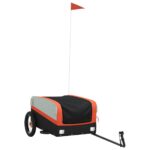 Kolesarska prikolica črna in oranžna 30 kg železo - Image 2