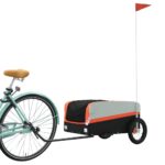 Kolesarska prikolica črna in oranžna 30 kg železo - Image 3