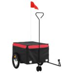 Kolesarska prikolica črna in rdeča 45 kg železo - Image 2