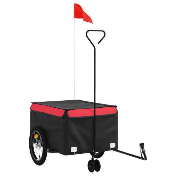 Kolesarska prikolica črna in rdeča 45 kg železo - Image 2