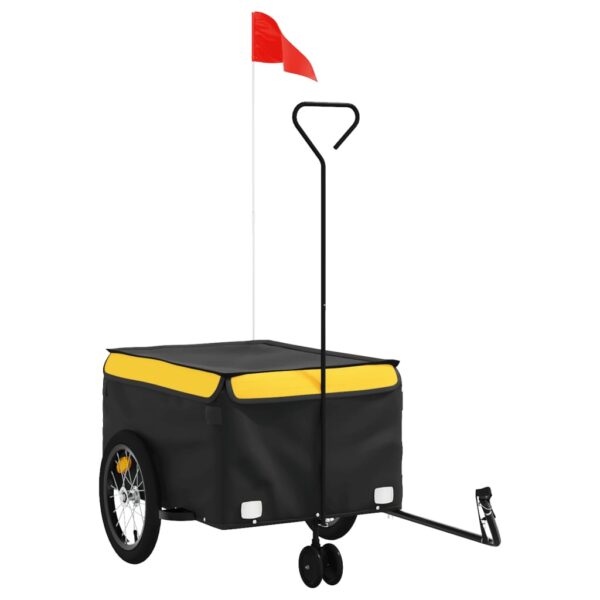 Kolesarska prikolica črna in rumena 45 kg železo - Image 2