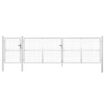 Mrežasta vrtna vrata srebrna 500x175 cm pocinkano jeklo - Image 3
