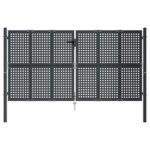 Vrtna vrata antracitna 300x125 cm jeklo - Image 3