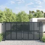 Vrtna vrata antracitna 300x125 cm jeklo