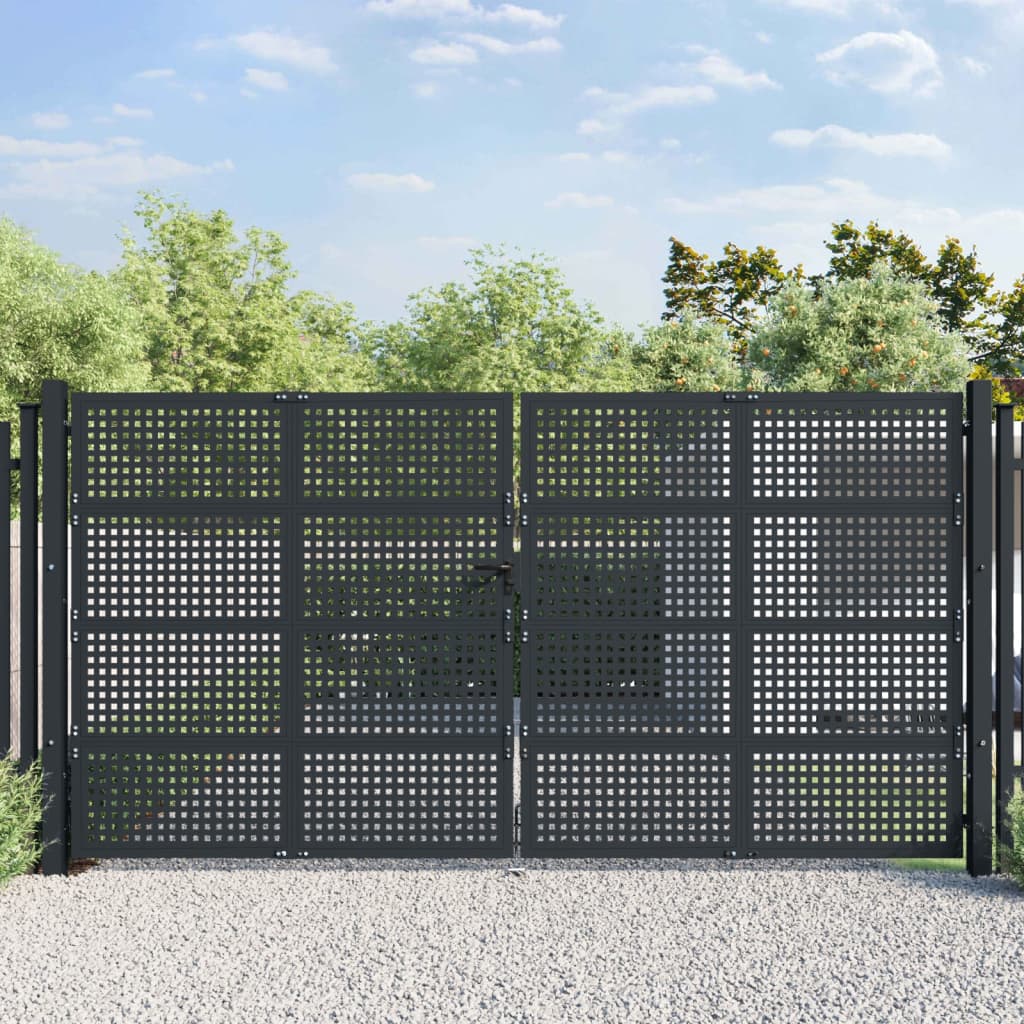 Vrtna vrata antracitna 400×200 cm jeklo
