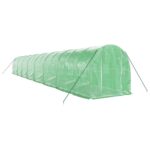 Rastlinjak z jeklenim ogrodjem zelen 32 m² 16x2x2 m - Image 3