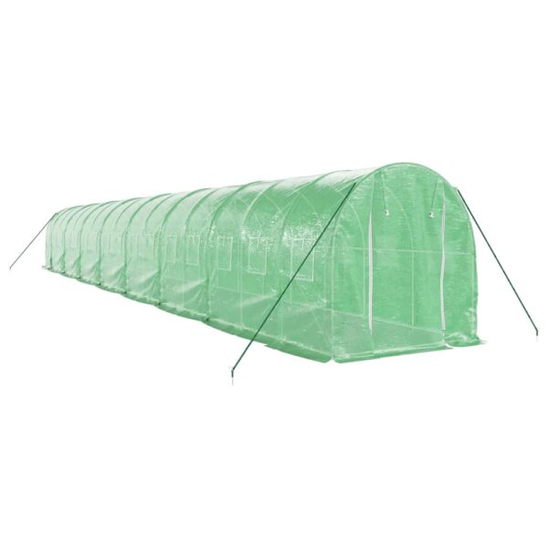 Rastlinjak z jeklenim ogrodjem zelen 32 m² 16x2x2 m - Image 3